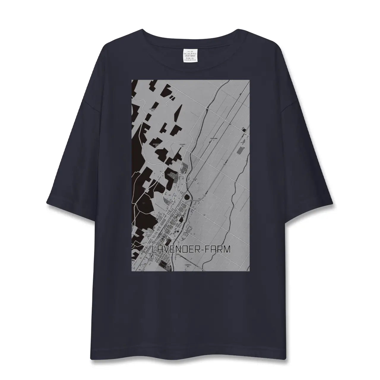 【ラベンダー畑(北海道)】地図柄ビッグシルエットTシャツ