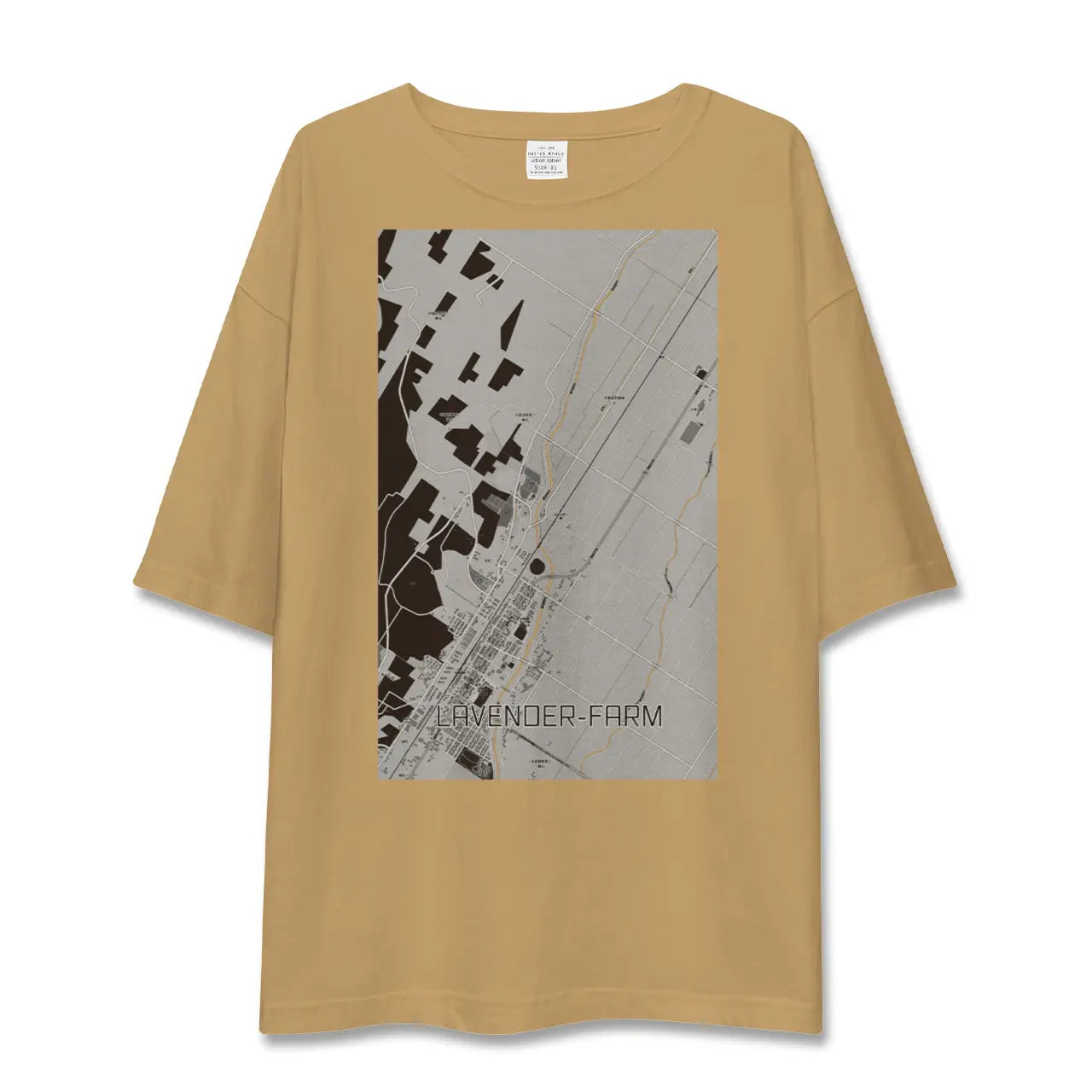 【ラベンダー畑(北海道)】地図柄ビッグシルエットTシャツ