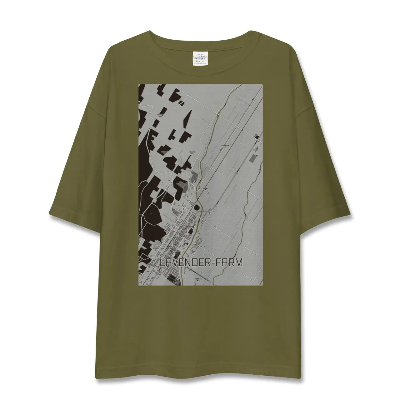 【ラベンダー畑(北海道)】地図柄ビッグシルエットTシャツ