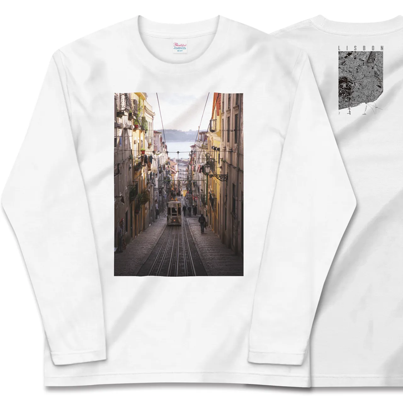 【リスボン(ポルトガル)】Map World ロングスリーブTシャツ