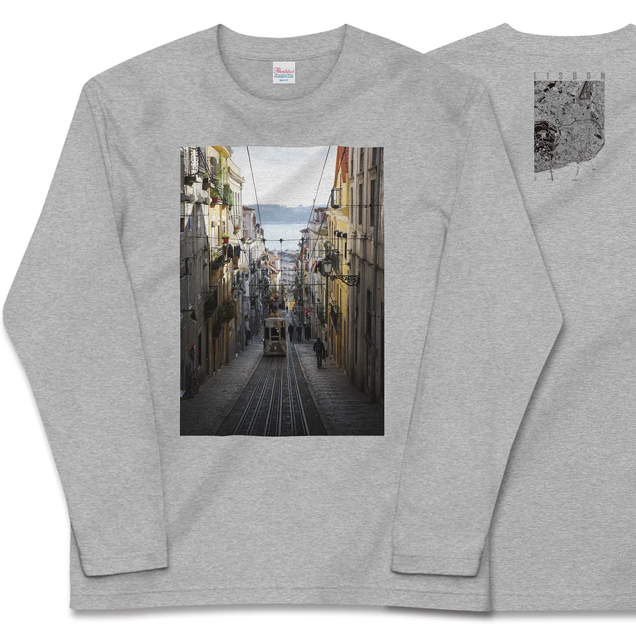 【リスボン(ポルトガル)】Map World ロングスリーブTシャツ