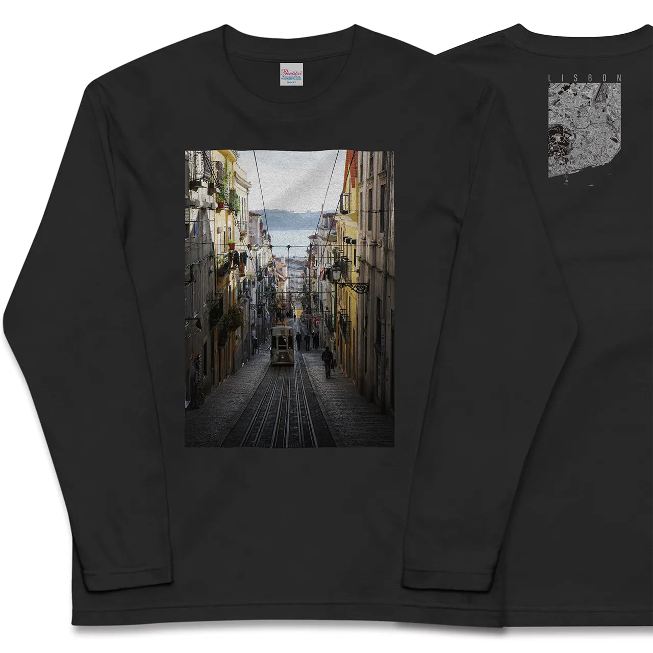 【リスボン(ポルトガル)】Map World ロングスリーブTシャツ