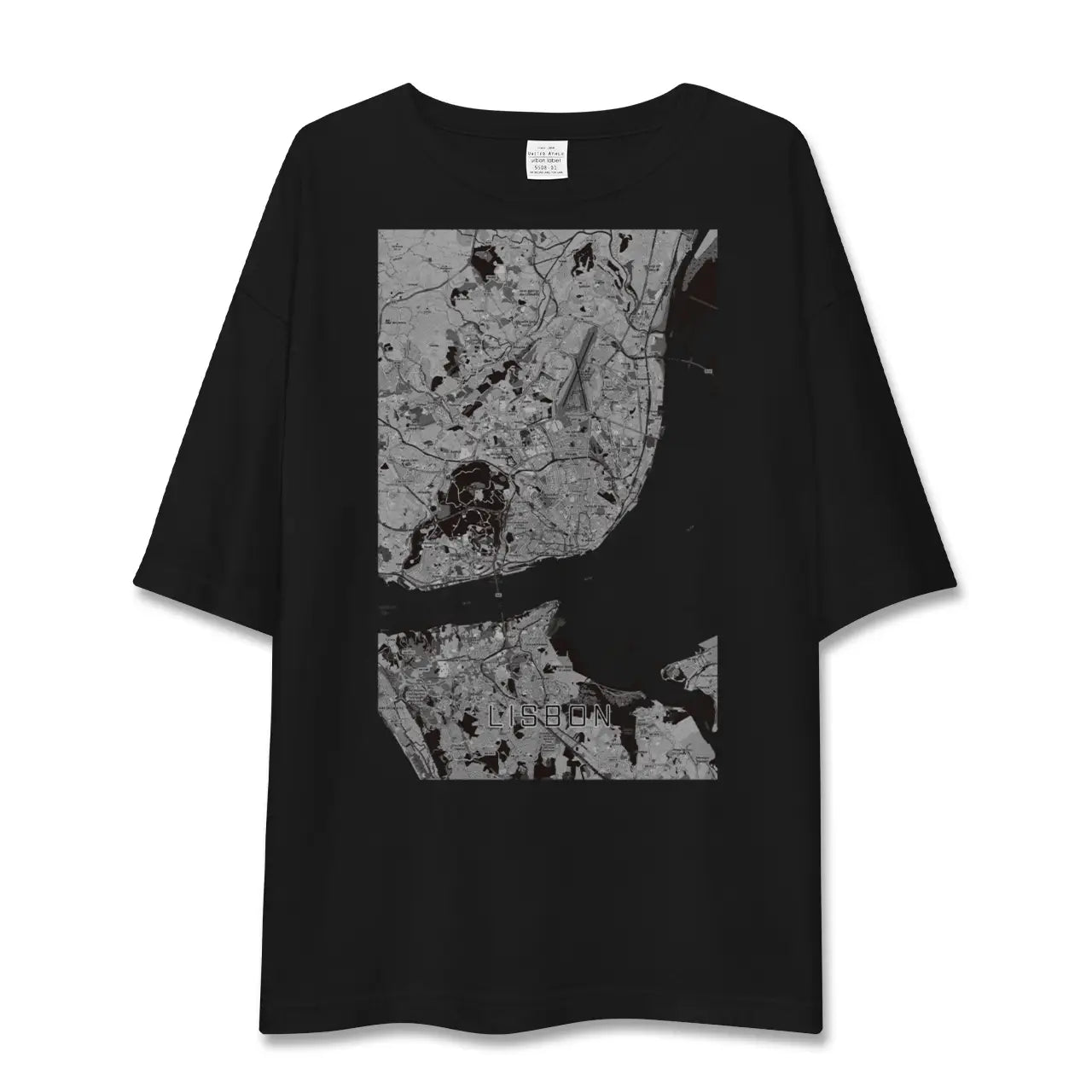 【リスボン(ポルトガル)】地図柄ビッグシルエットTシャツ