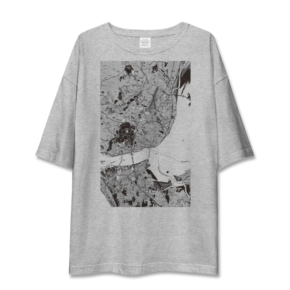 【リスボン(ポルトガル)】地図柄ビッグシルエットTシャツ
