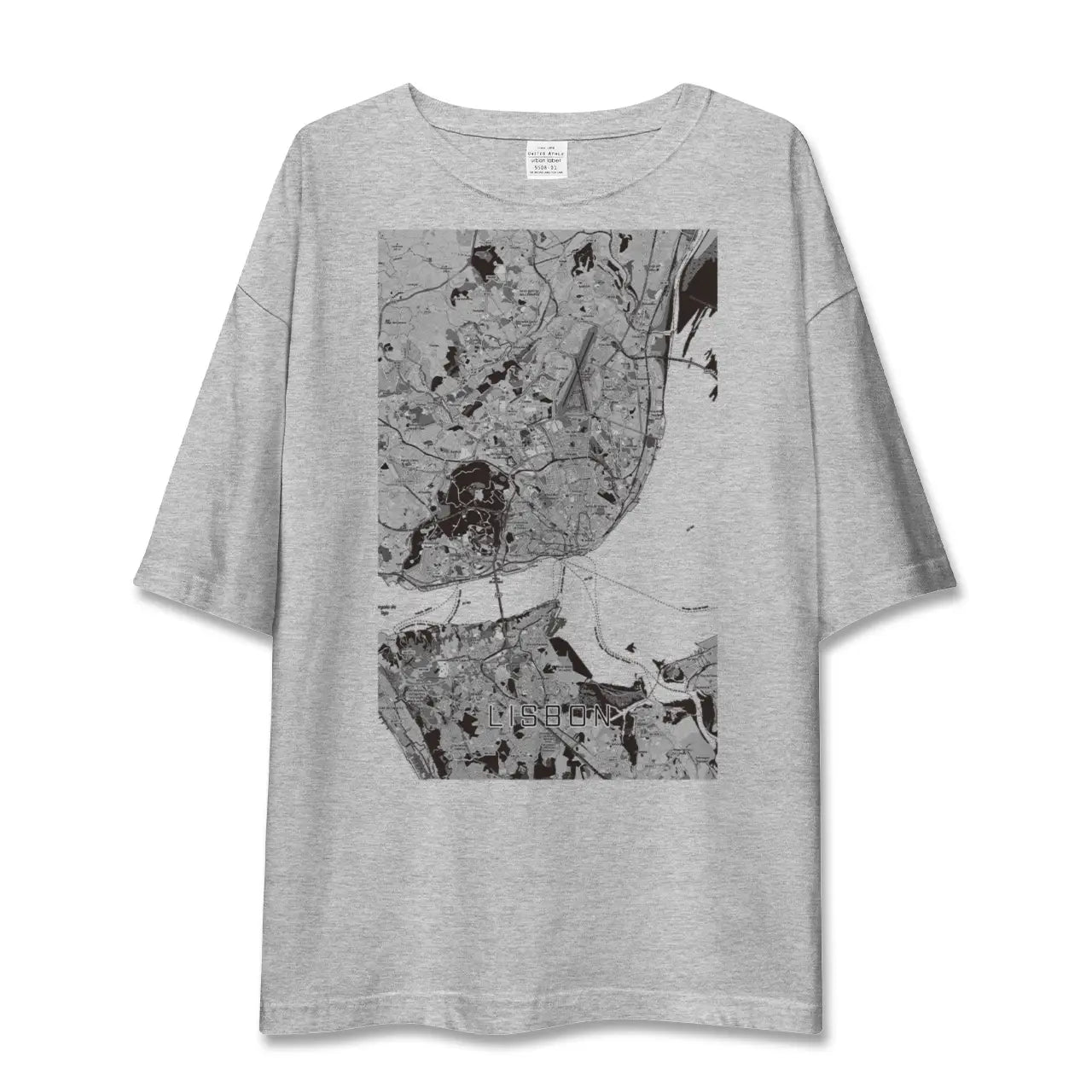 【リスボン(ポルトガル)】地図柄ビッグシルエットTシャツ