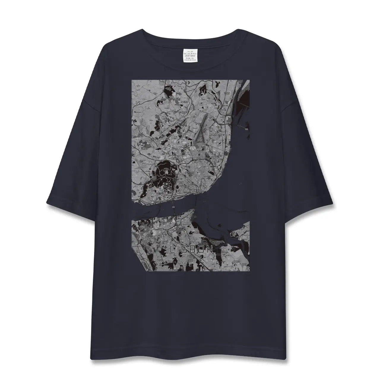【リスボン(ポルトガル)】地図柄ビッグシルエットTシャツ