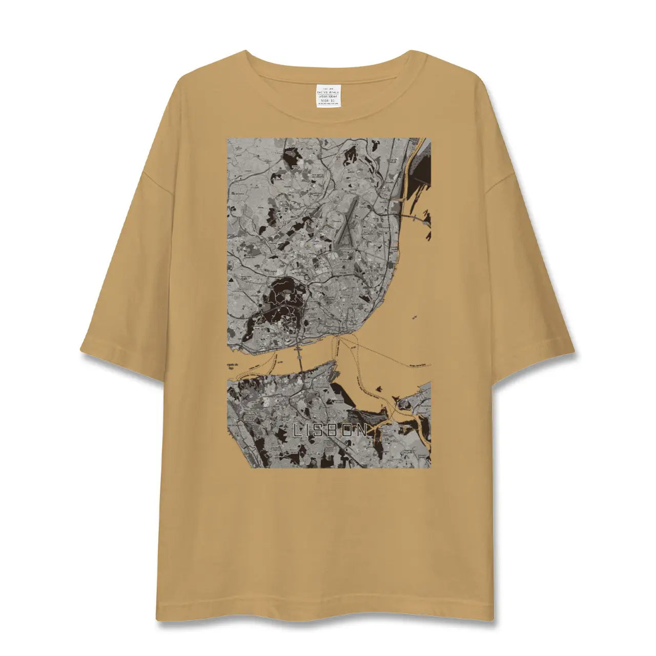 【リスボン(ポルトガル)】地図柄ビッグシルエットTシャツ