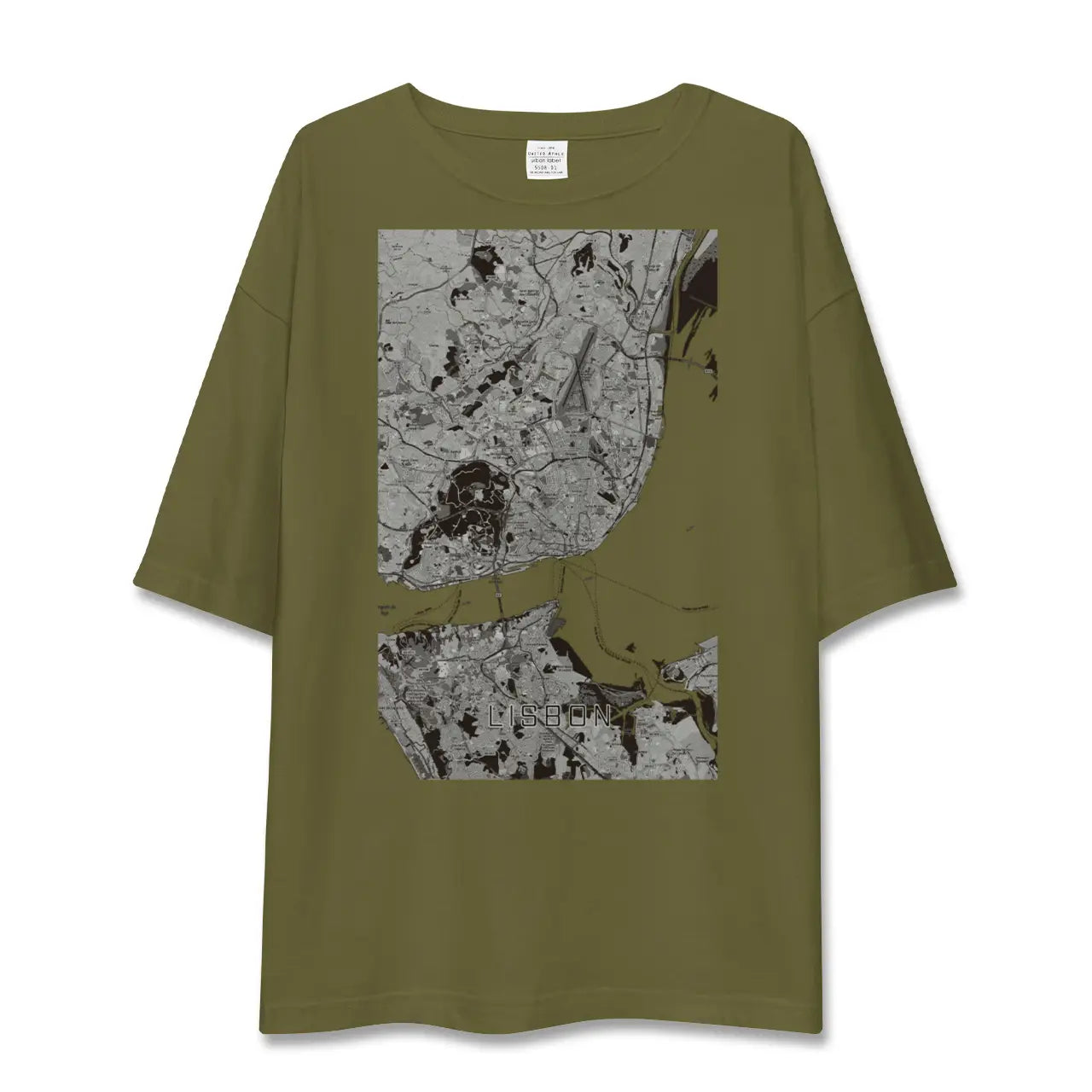 【リスボン(ポルトガル)】地図柄ビッグシルエットTシャツ