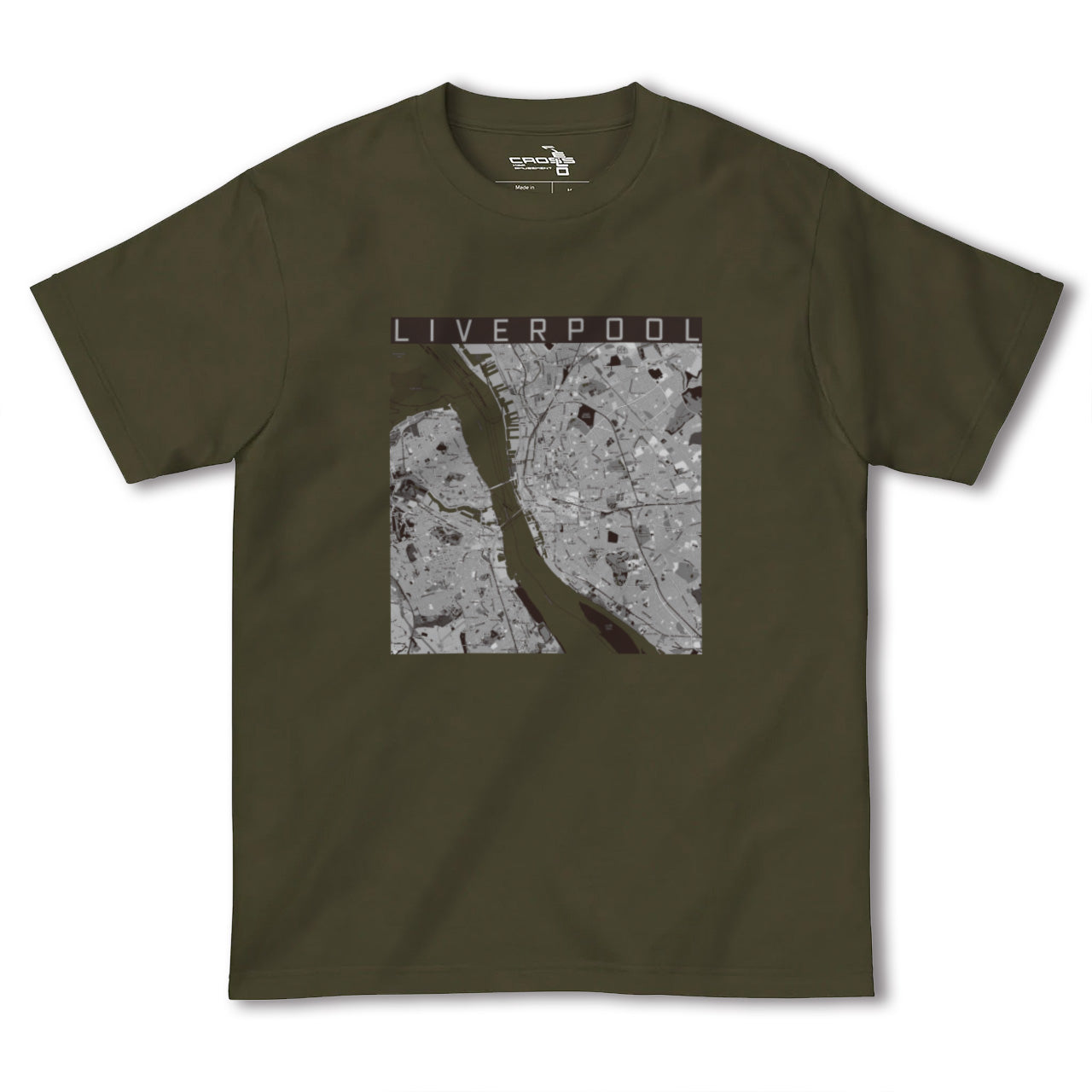 【リヴァプール(イギリス)】地図柄ヘビーウェイトTシャツ