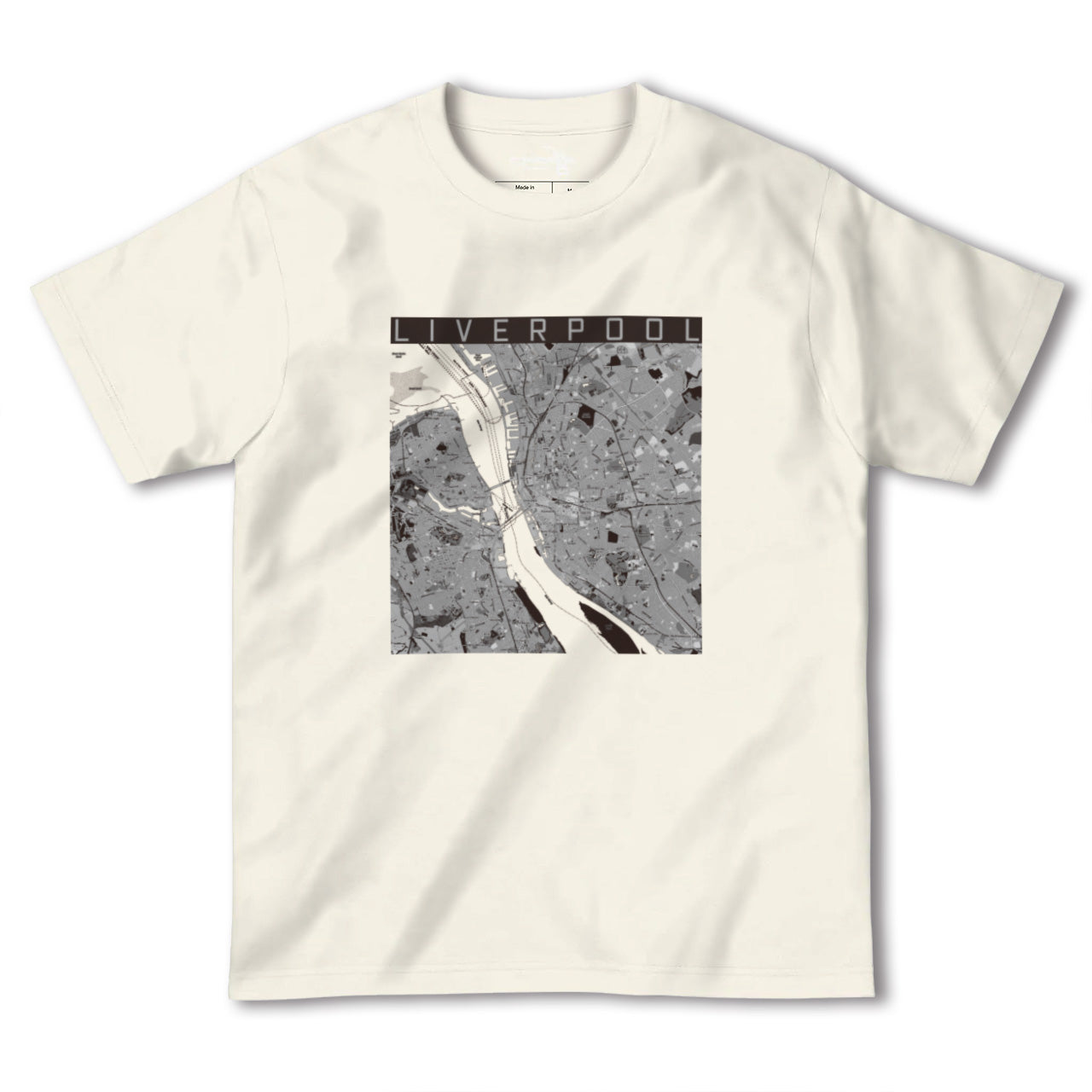 【リヴァプール(イギリス)】地図柄ヘビーウェイトTシャツ