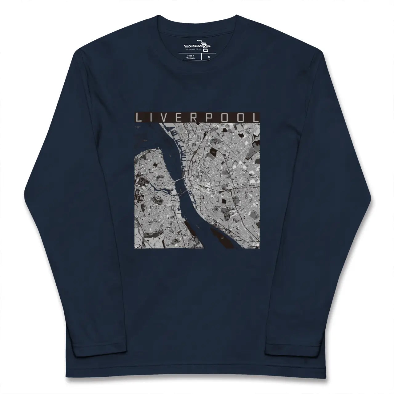 【リヴァプール(イギリス)】地図柄ロングスリーブTシャツ