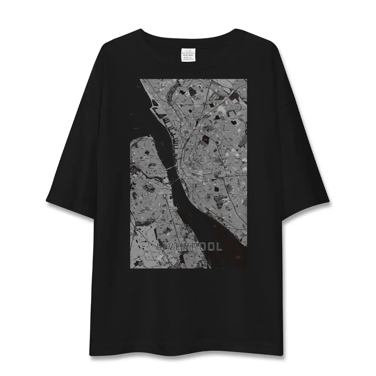 【リヴァプール(イギリス)】地図柄ビッグシルエットTシャツ