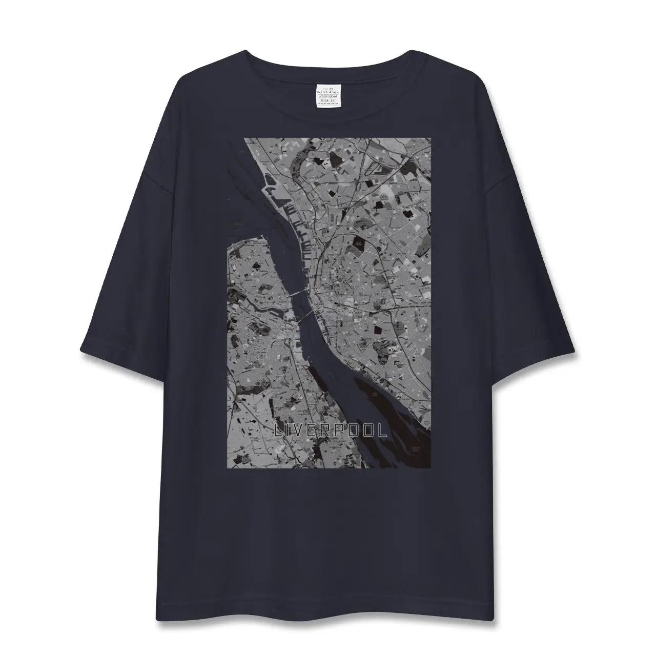 【リヴァプール(イギリス)】地図柄ビッグシルエットTシャツ
