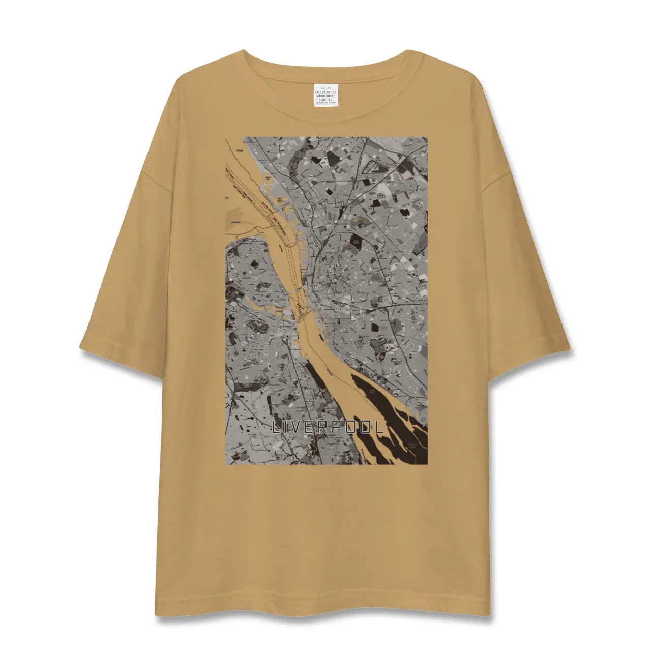 【リヴァプール(イギリス)】地図柄ビッグシルエットTシャツ