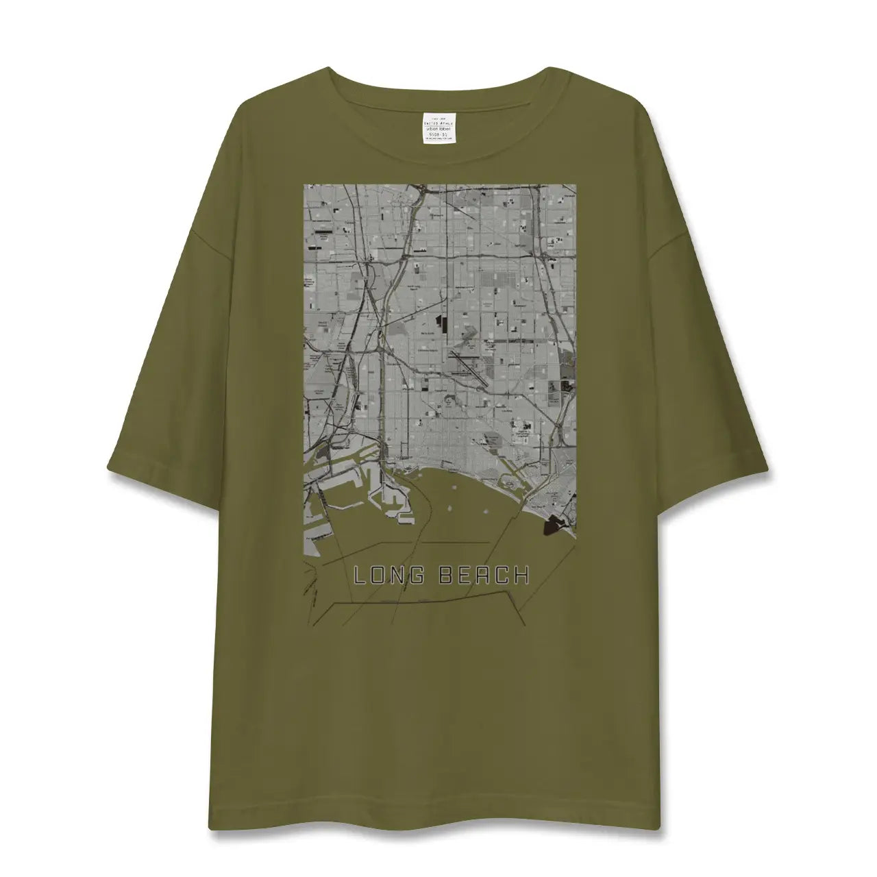 【ロングビーチ(アメリカ)】地図柄ビッグシルエットTシャツ