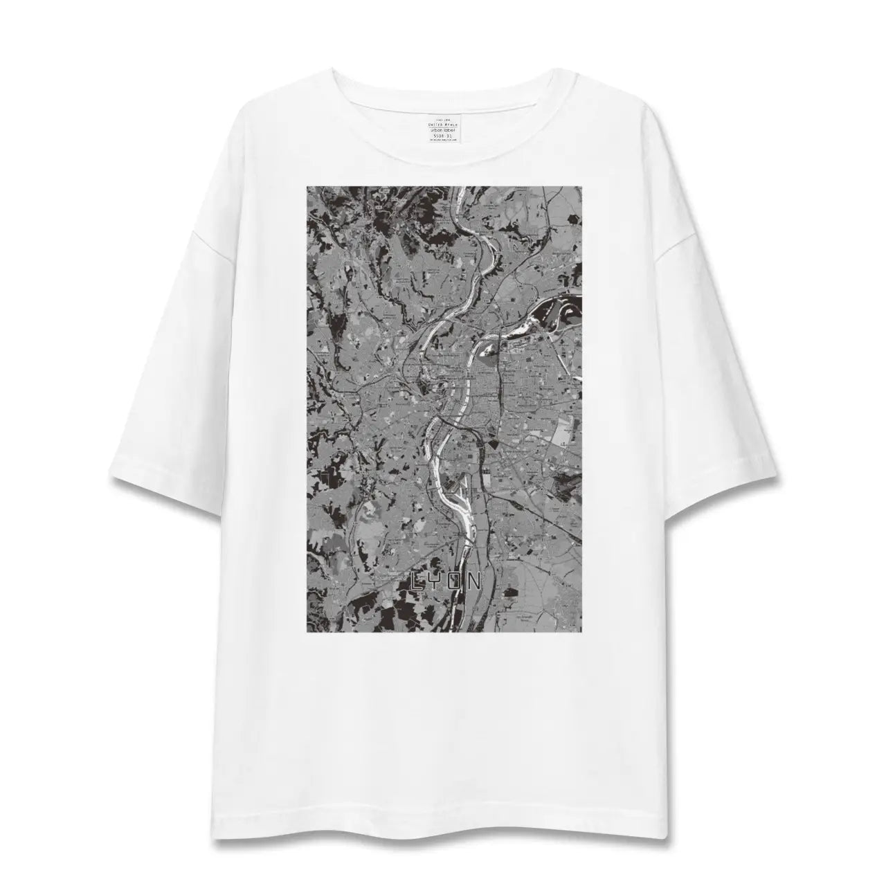 【リヨン(フランス)】地図柄ビッグシルエットTシャツ