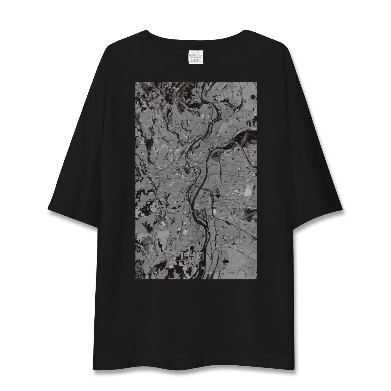 【リヨン(フランス)】地図柄ビッグシルエットTシャツ