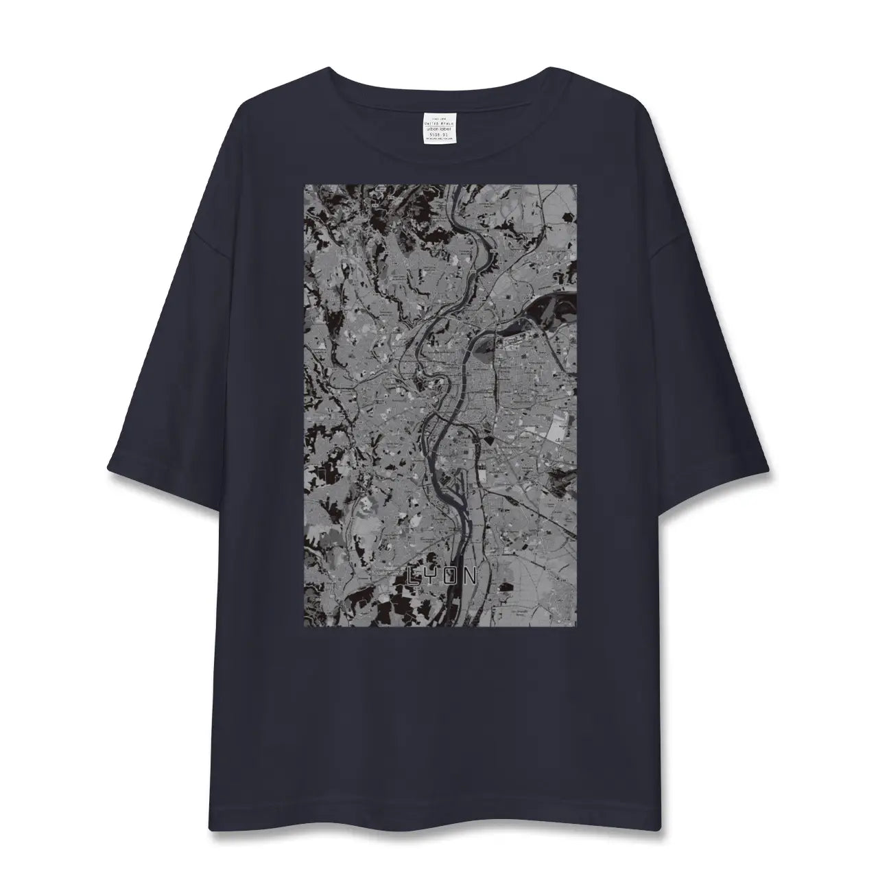 【リヨン(フランス)】地図柄ビッグシルエットTシャツ