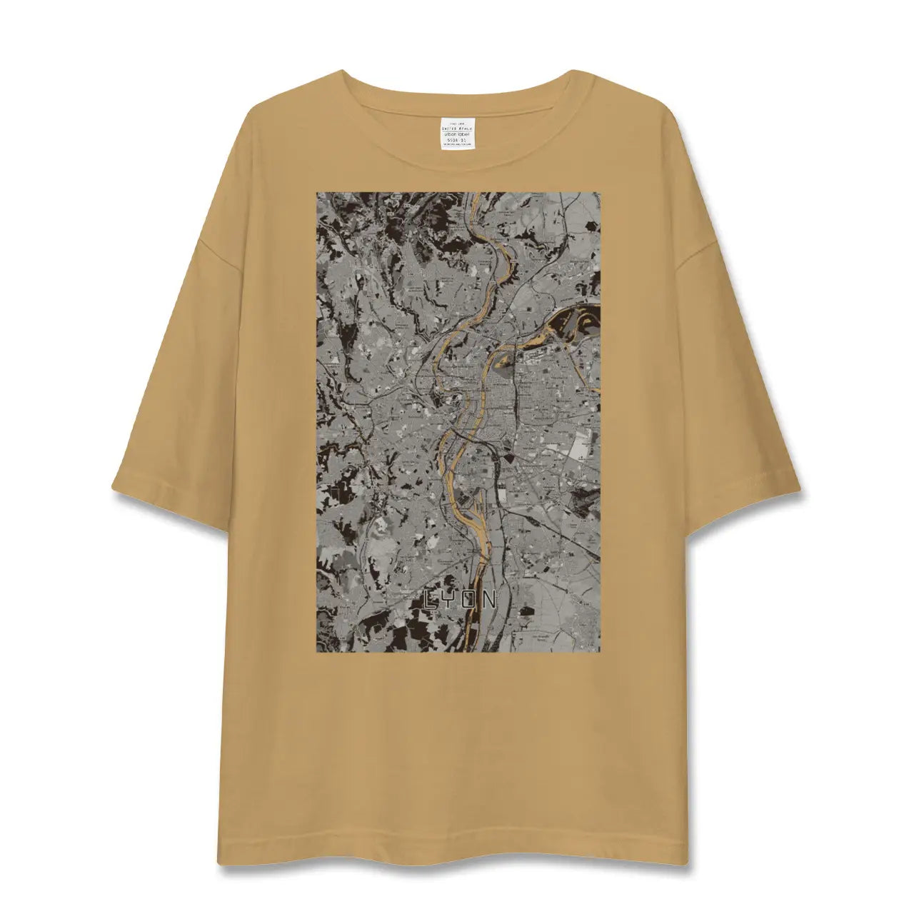 【リヨン(フランス)】地図柄ビッグシルエットTシャツ