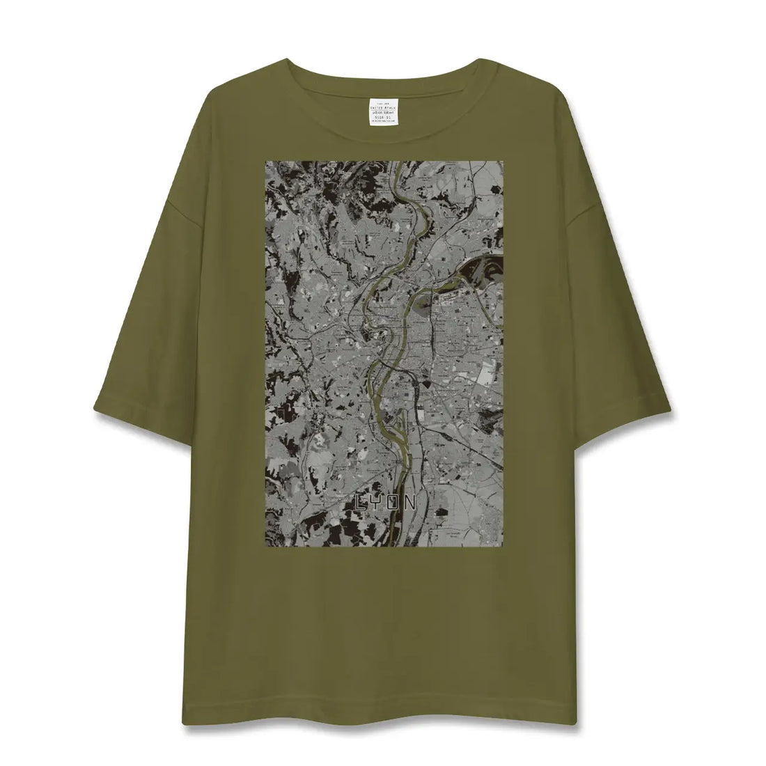 【リヨン(フランス)】地図柄ビッグシルエットTシャツ