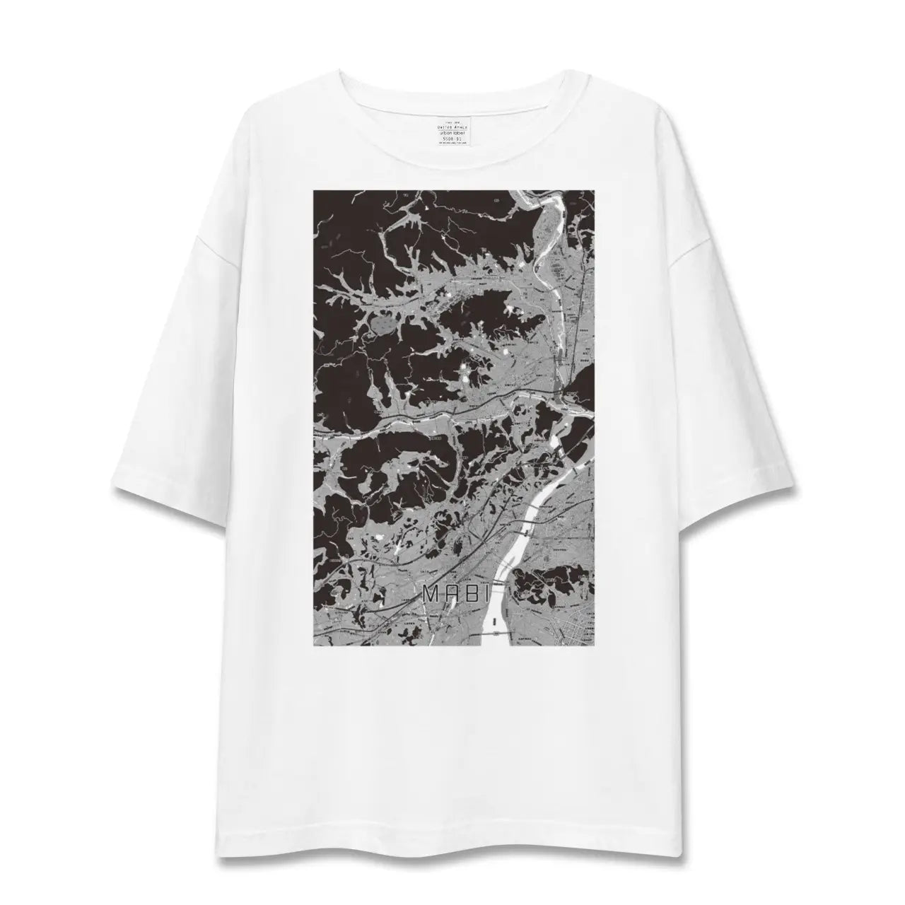 【真備(岡山県)】地図柄ビッグシルエットTシャツ