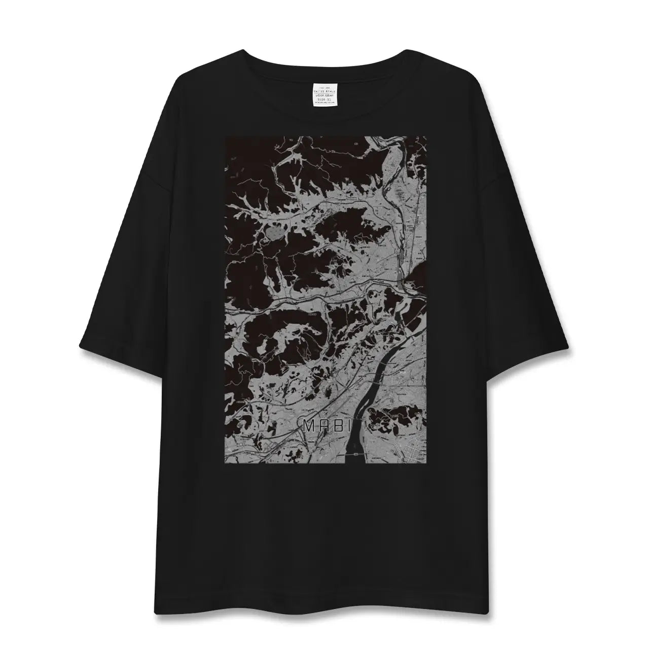 【真備(岡山県)】地図柄ビッグシルエットTシャツ