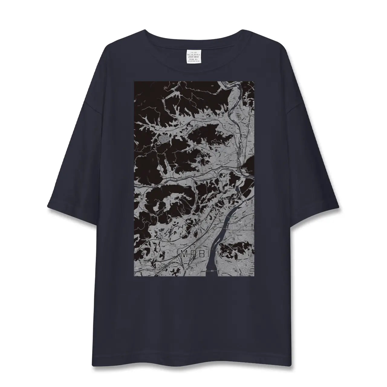 【真備(岡山県)】地図柄ビッグシルエットTシャツ