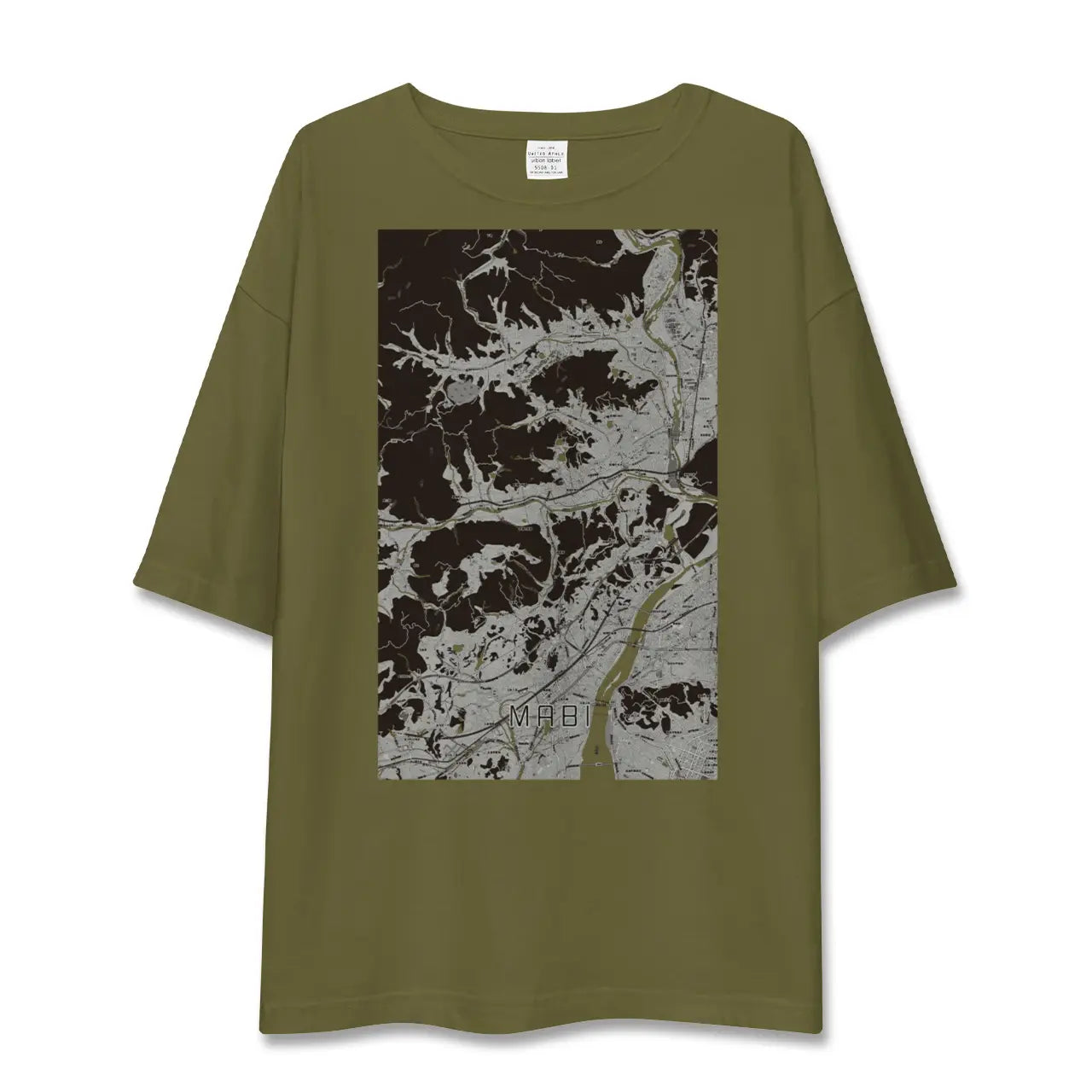 【真備(岡山県)】地図柄ビッグシルエットTシャツ