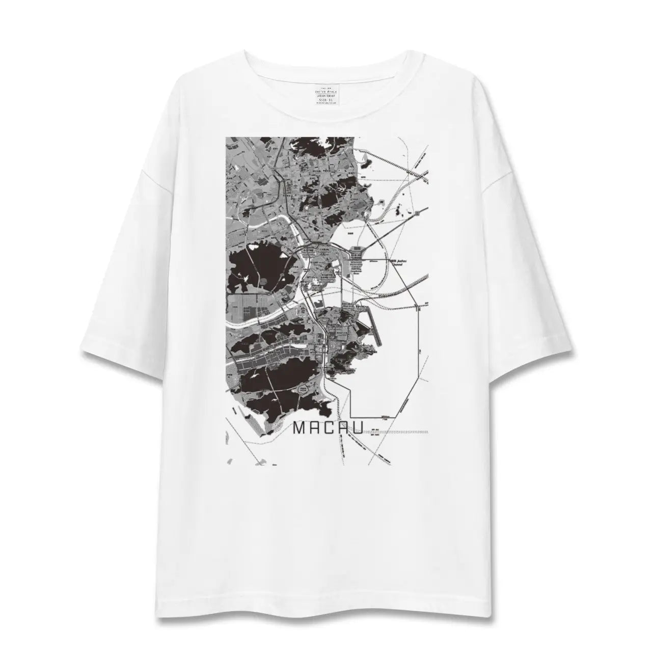 【マカオ(中華人民共和国)】地図柄ビッグシルエットTシャツ