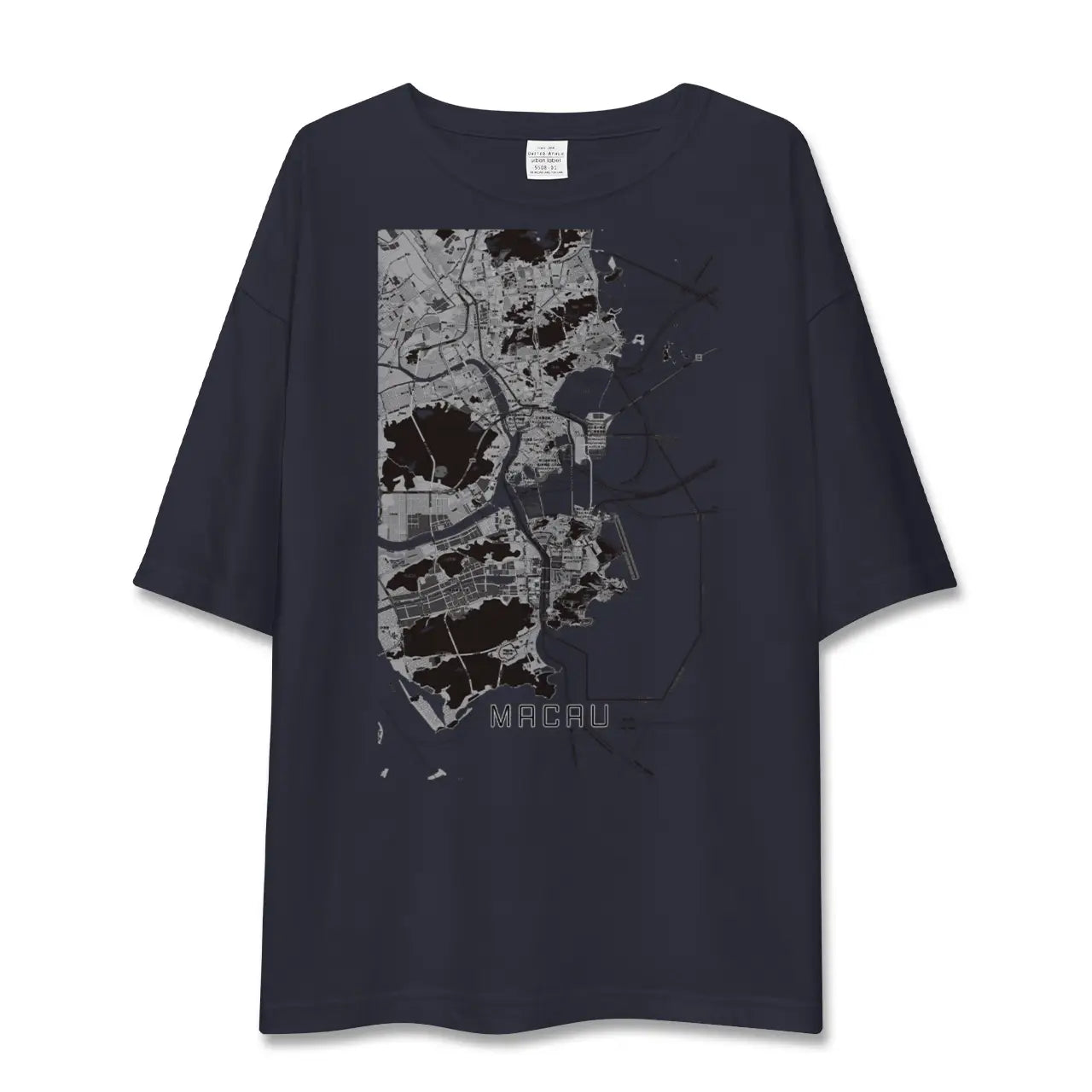 【マカオ(中華人民共和国)】地図柄ビッグシルエットTシャツ