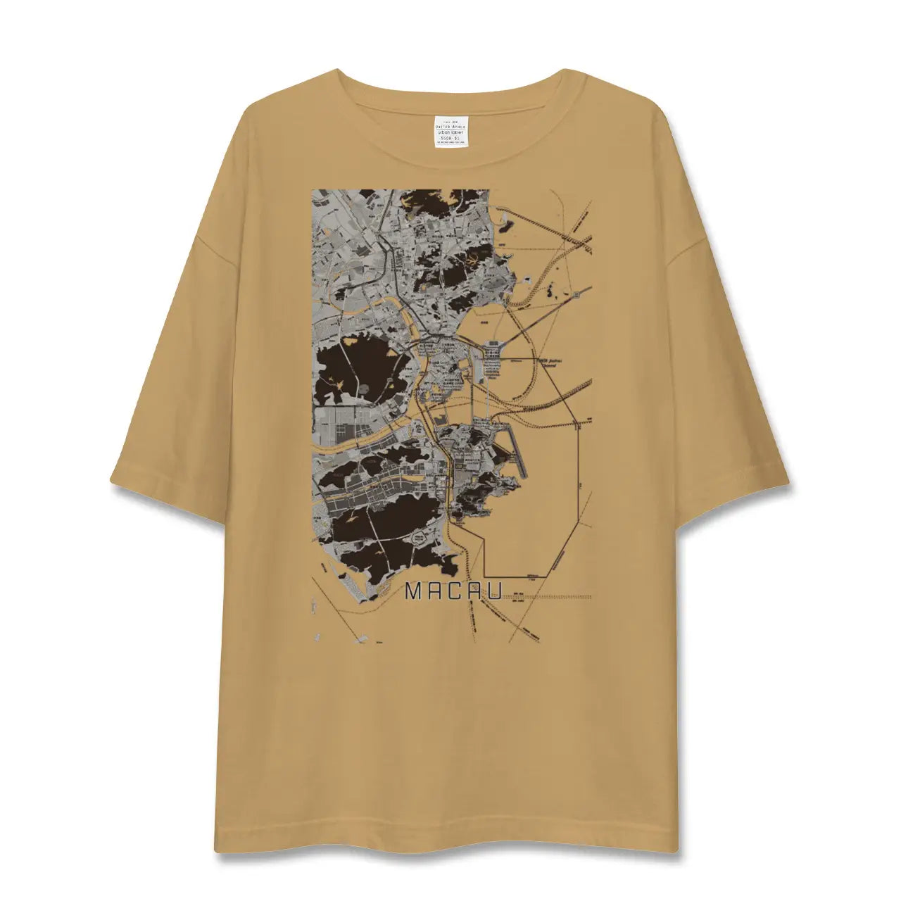 【マカオ(中華人民共和国)】地図柄ビッグシルエットTシャツ
