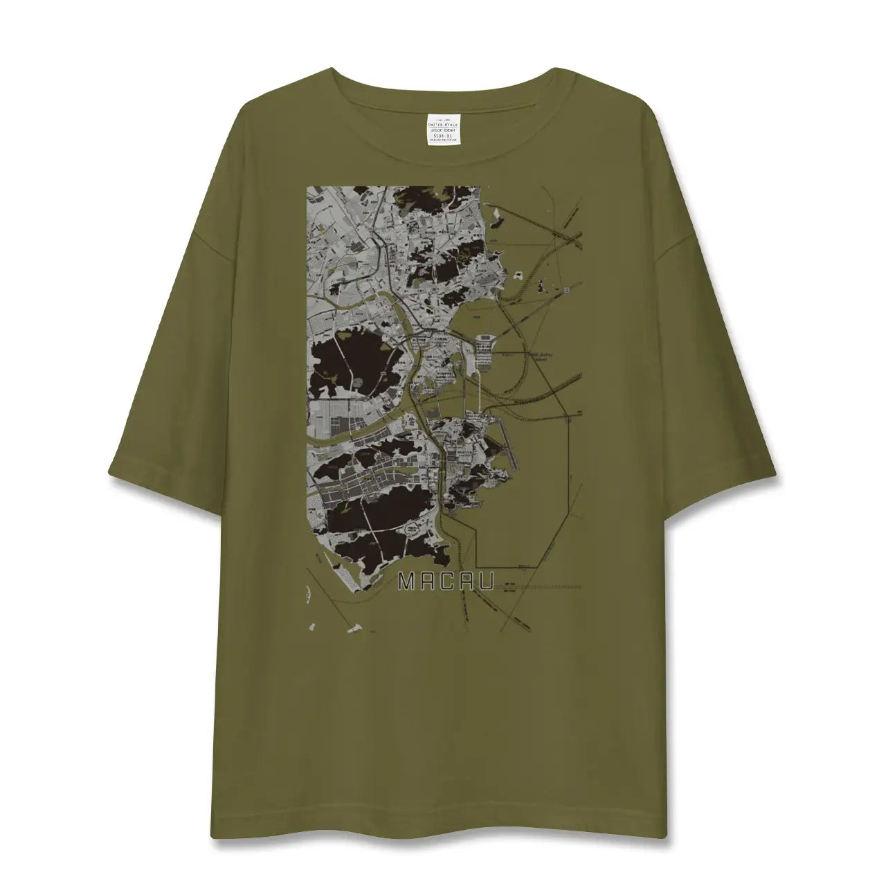 【マカオ(中華人民共和国)】地図柄ビッグシルエットTシャツ