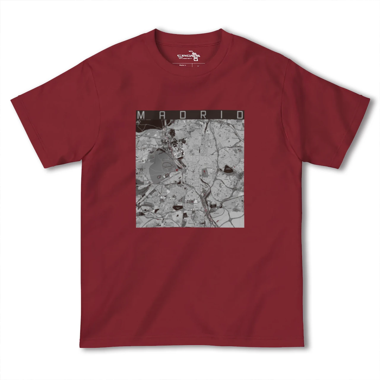 【マドリード(スペイン)】地図柄ヘビーウェイトTシャツ