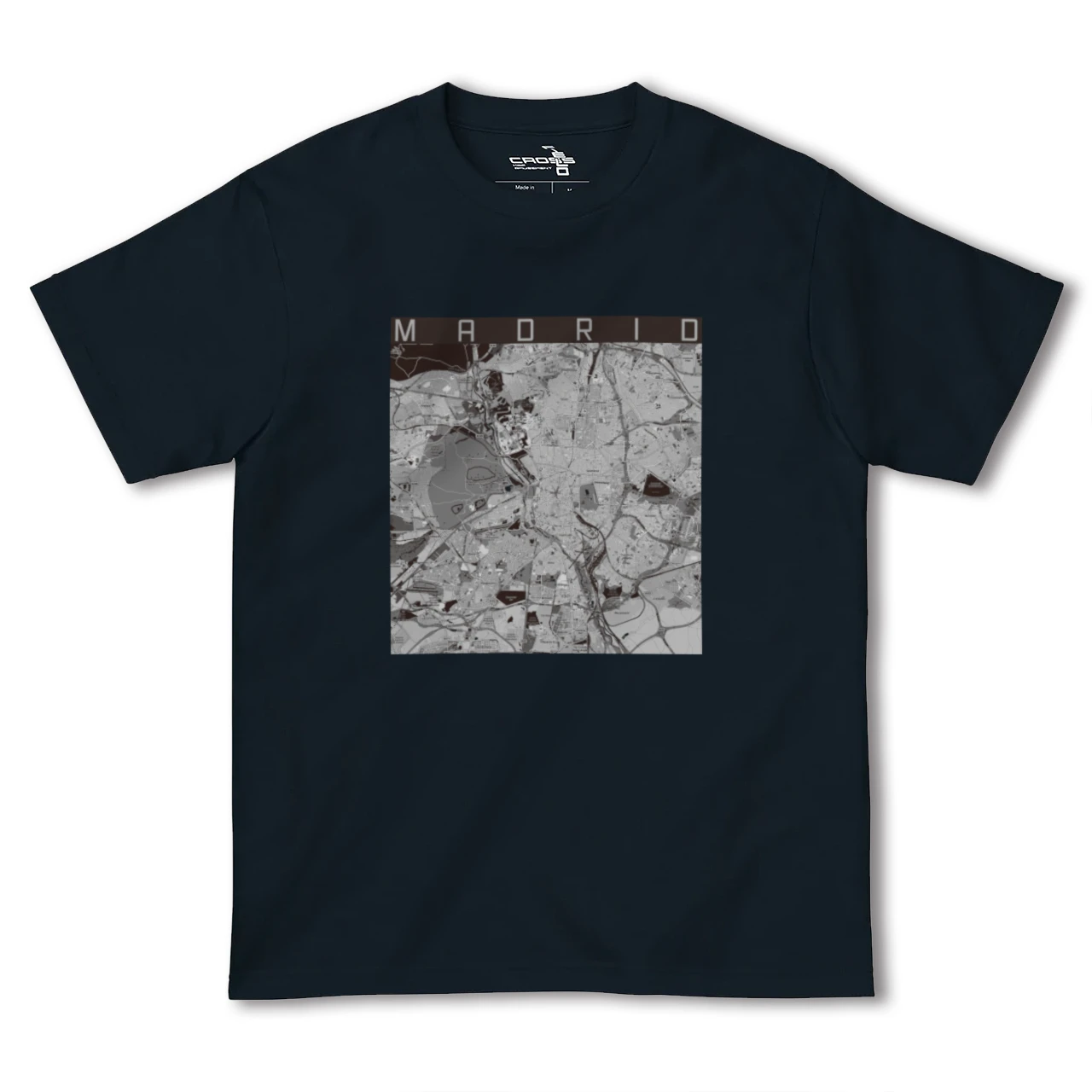 【マドリード(スペイン)】地図柄ヘビーウェイトTシャツ