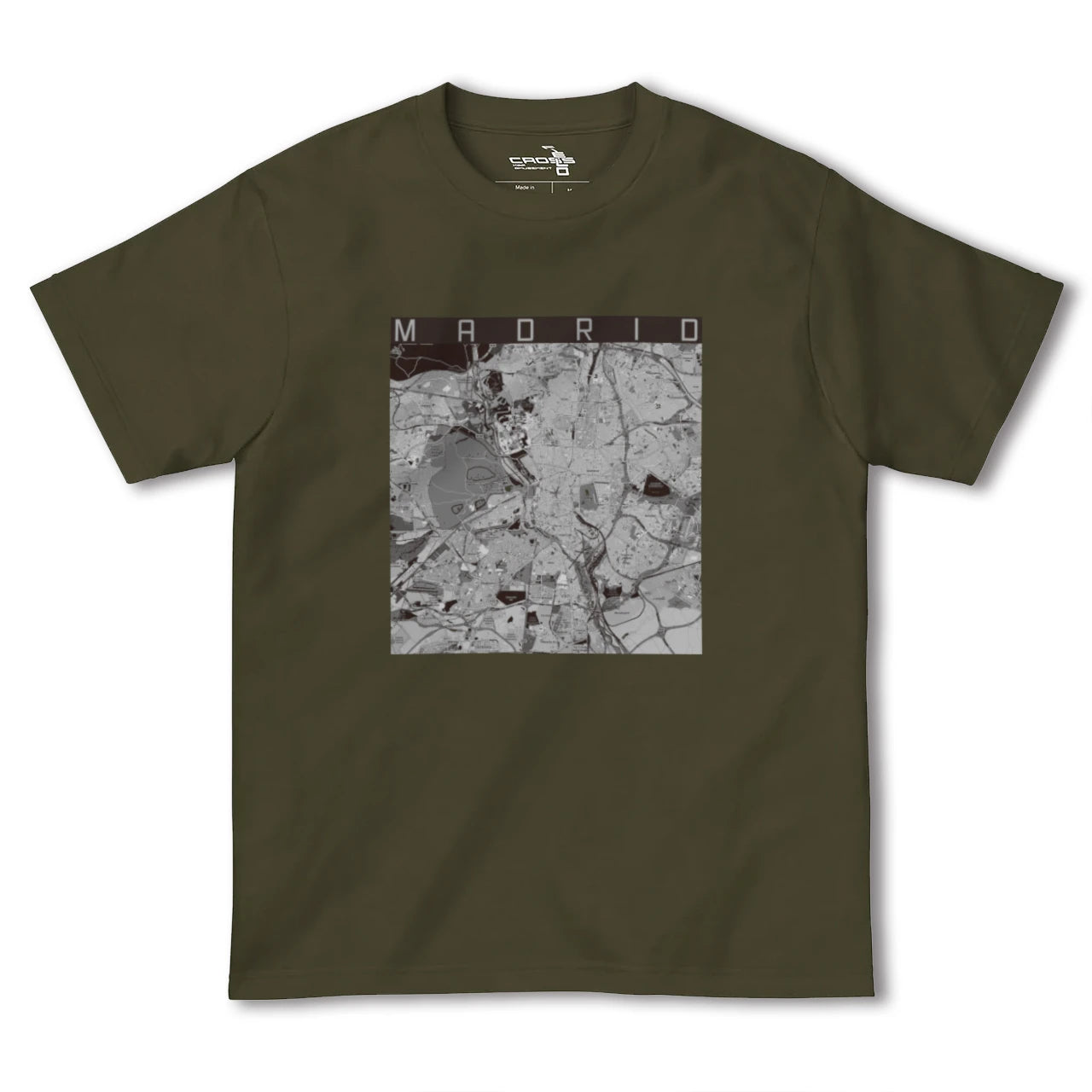 【マドリード(スペイン)】地図柄ヘビーウェイトTシャツ