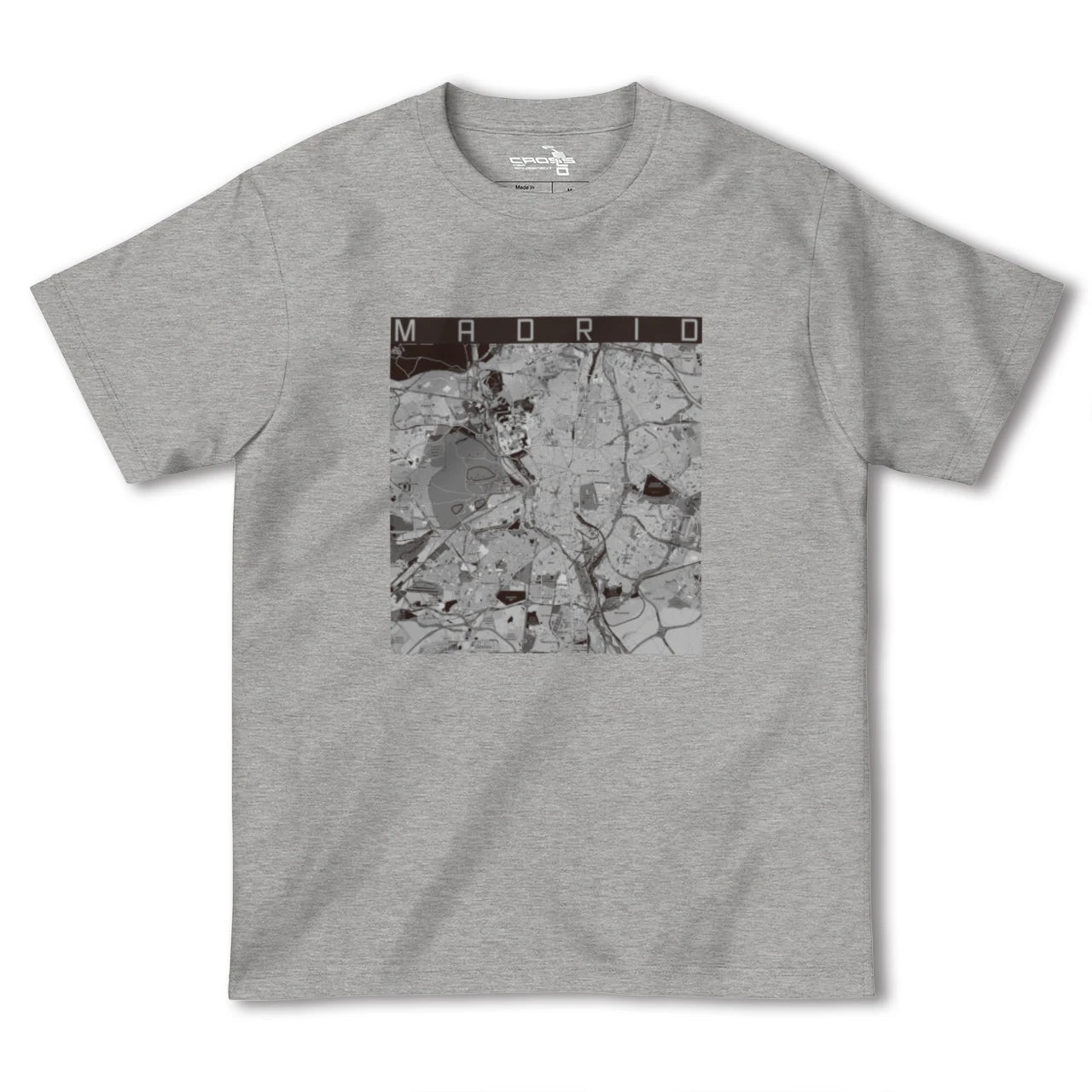 【マドリード(スペイン)】地図柄ヘビーウェイトTシャツ