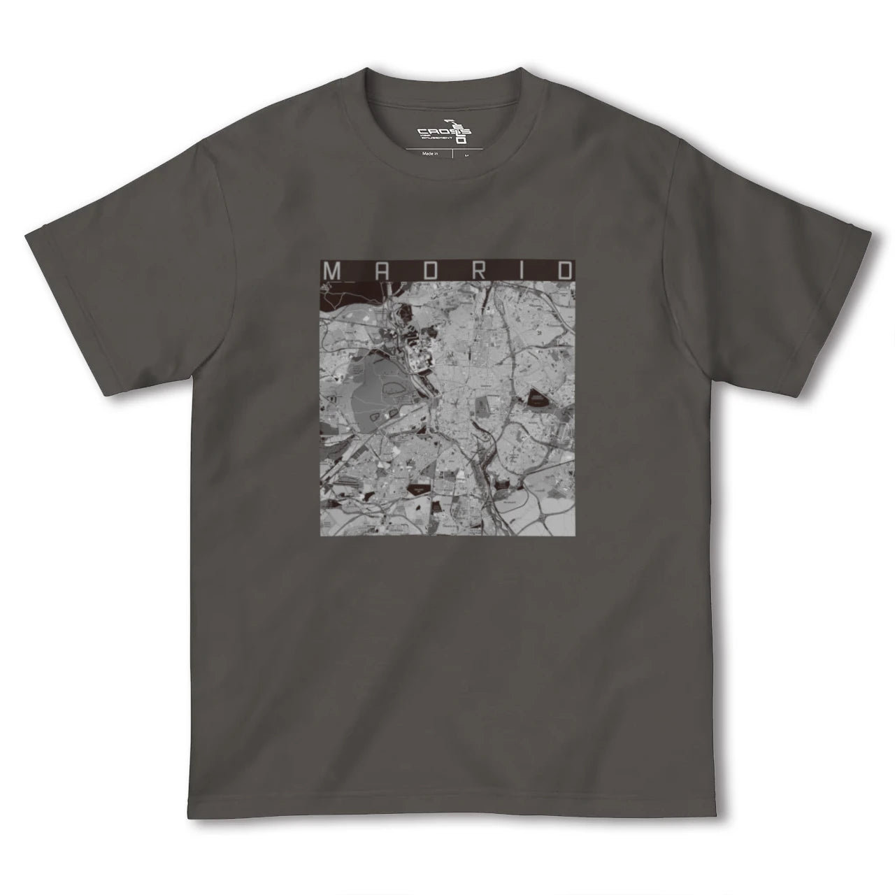 【マドリード(スペイン)】地図柄ヘビーウェイトTシャツ