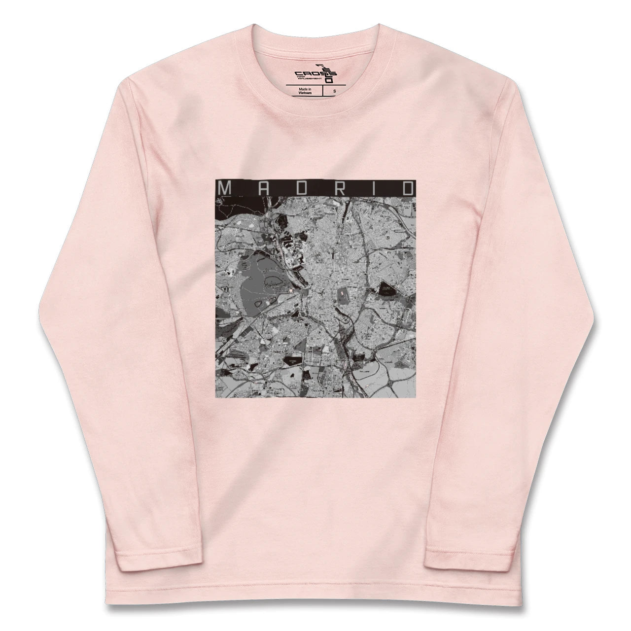 【マドリード(スペイン)】地図柄ロングスリーブTシャツ