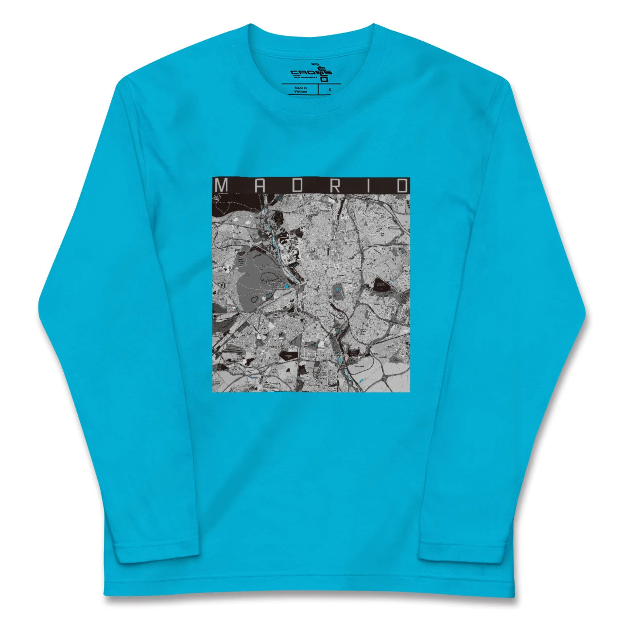 【マドリード(スペイン)】地図柄ロングスリーブTシャツ