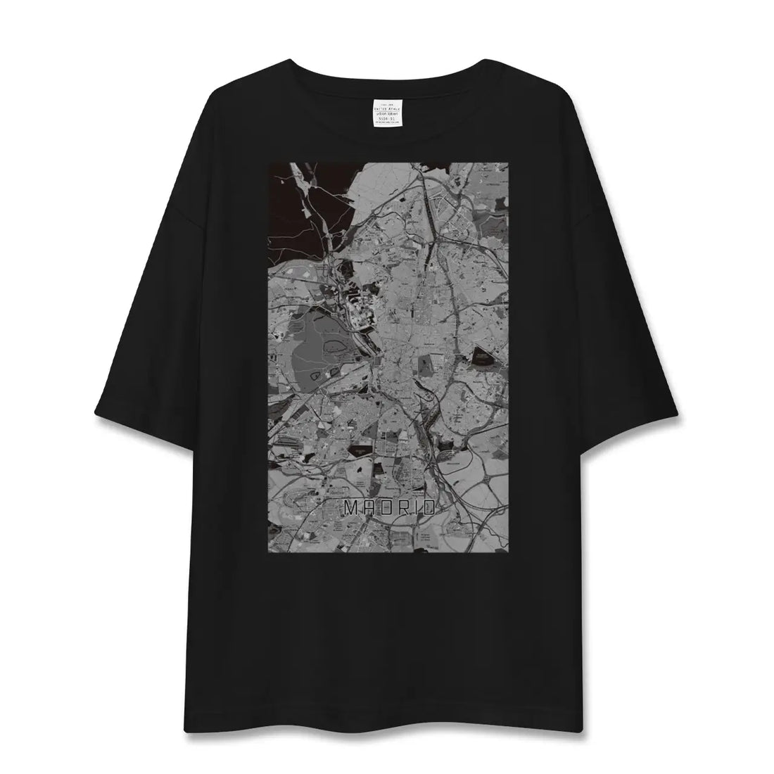 【マドリード(スペイン)】地図柄ビッグシルエットTシャツ