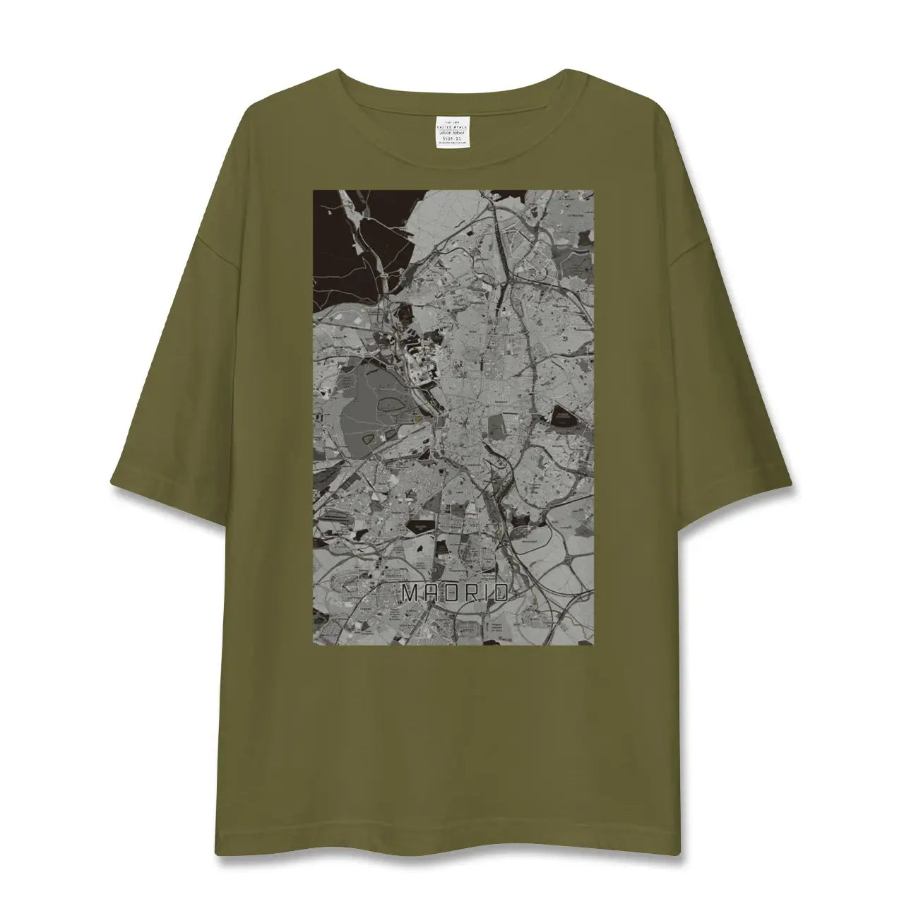 【マドリード(スペイン)】地図柄ビッグシルエットTシャツ