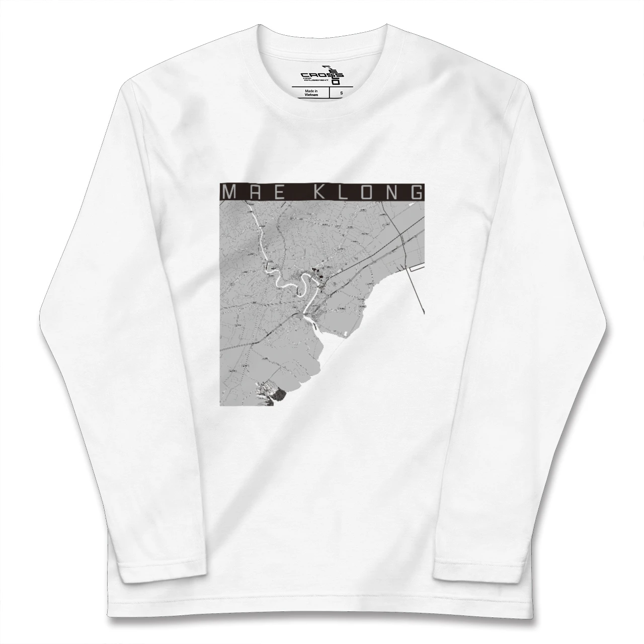 【メークロン(タイ)】地図柄ロングスリーブTシャツ