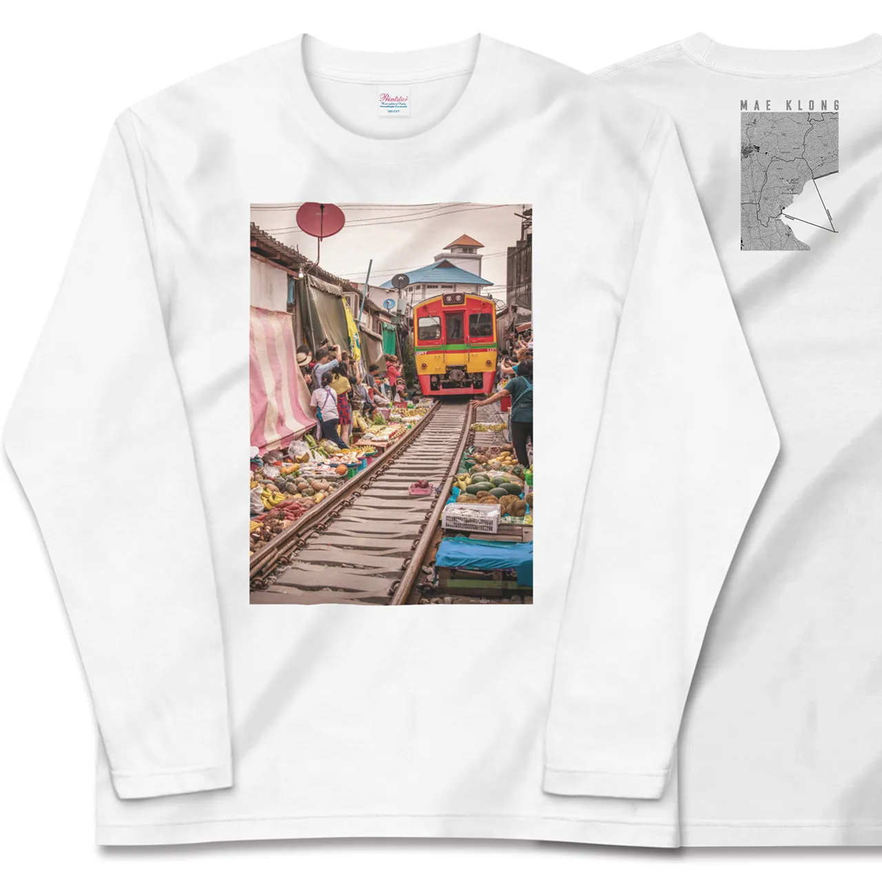 【メークロン(タイ)】Map World ロングスリーブTシャツ