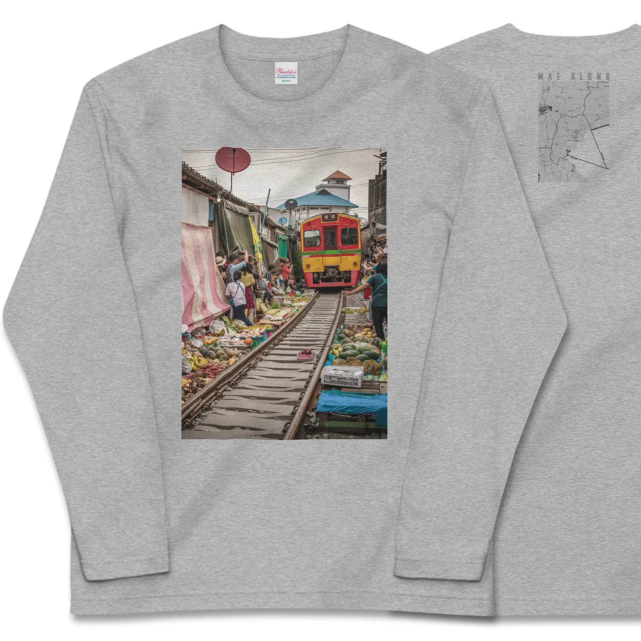 【メークロン(タイ)】Map World ロングスリーブTシャツ