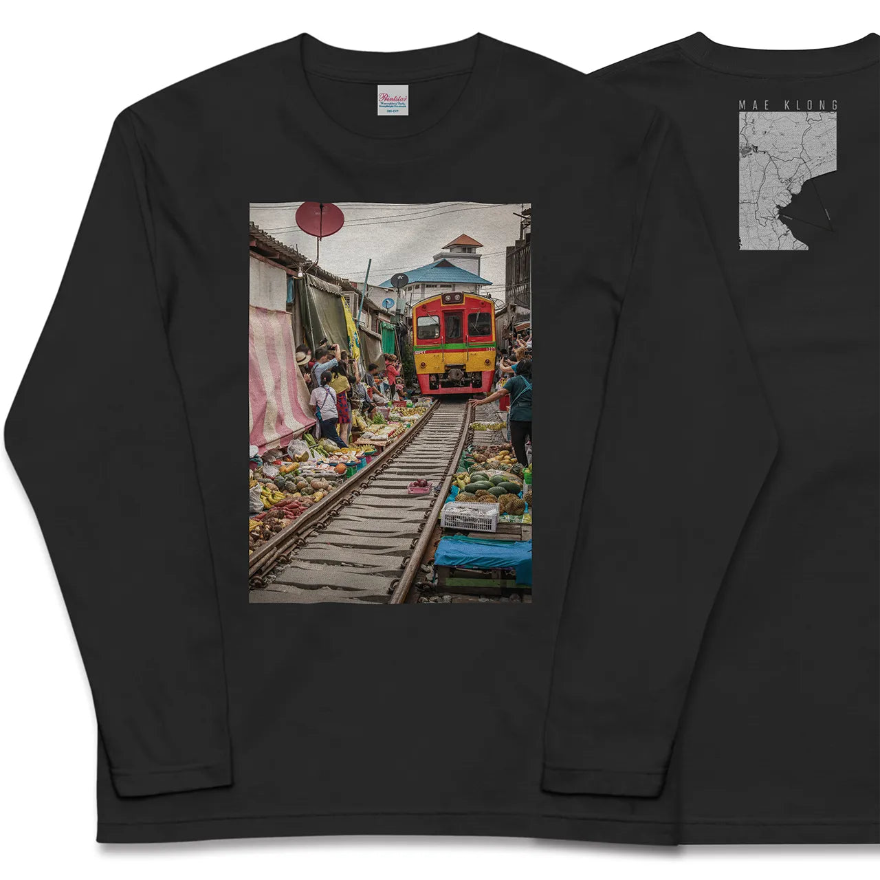 【メークロン(タイ)】Map World ロングスリーブTシャツ