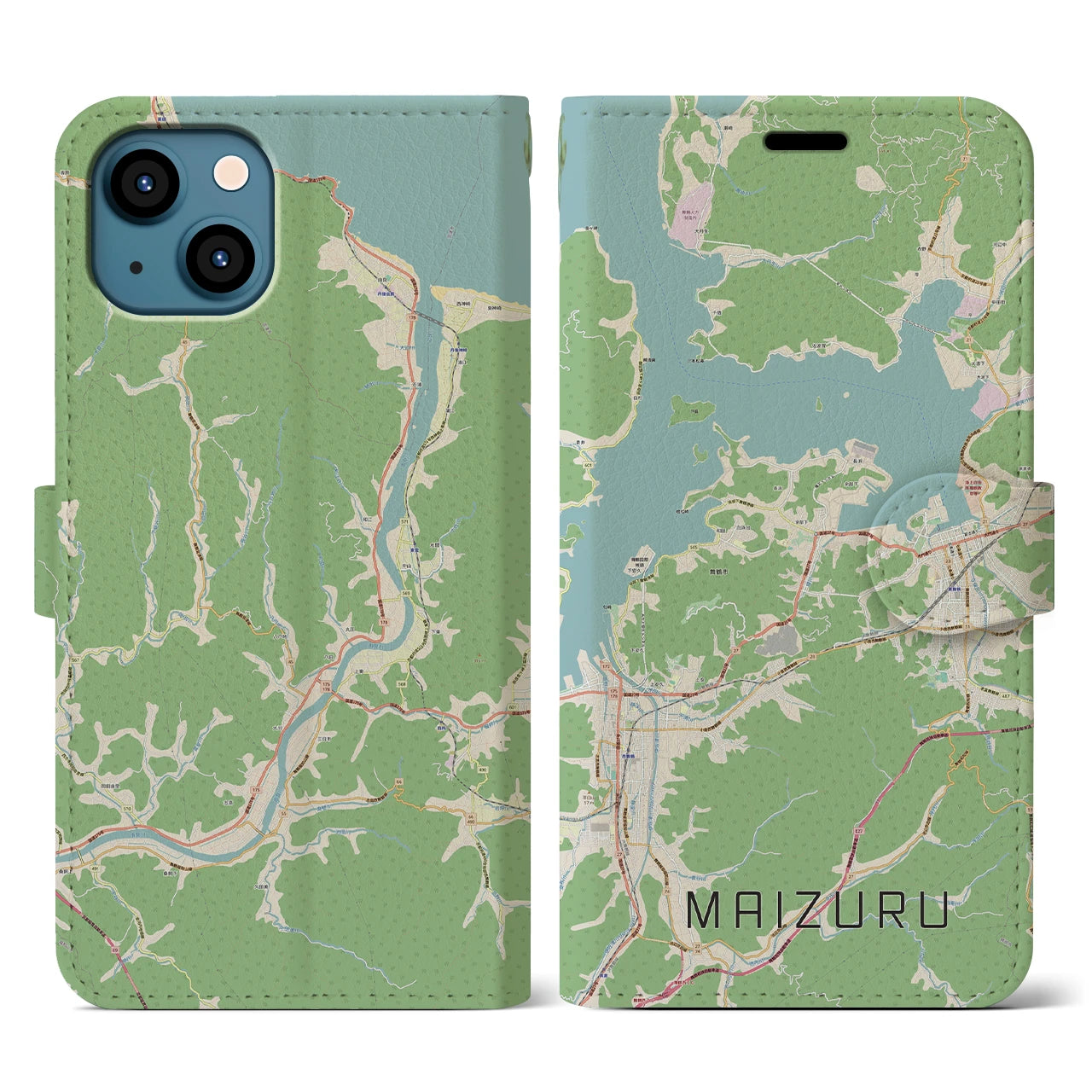 【舞鶴(京都府)】地図柄iPhoneケース(手帳タイプ)ナチュラル・iPhone 13 用