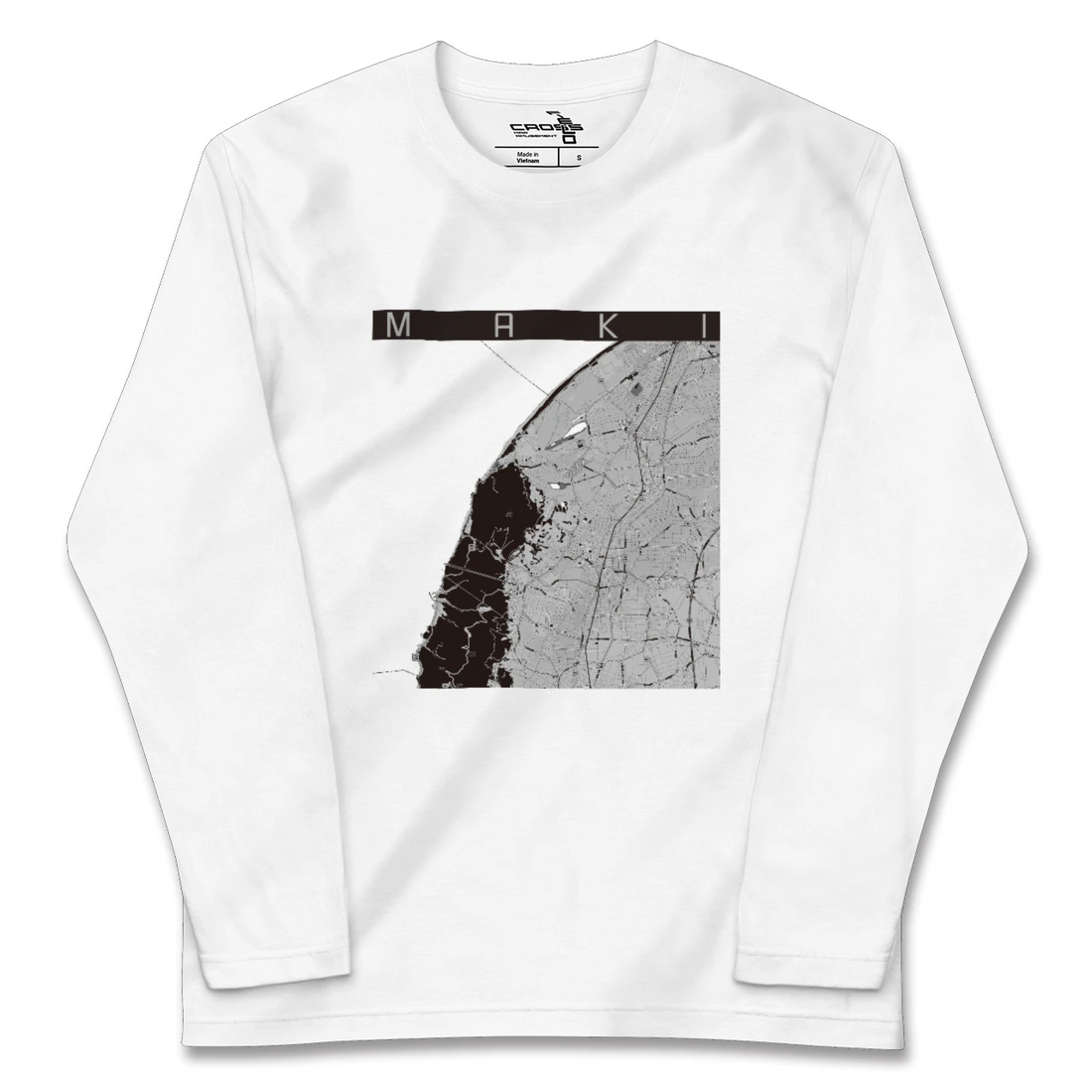 【巻(新潟県)】地図柄ロングスリーブTシャツ