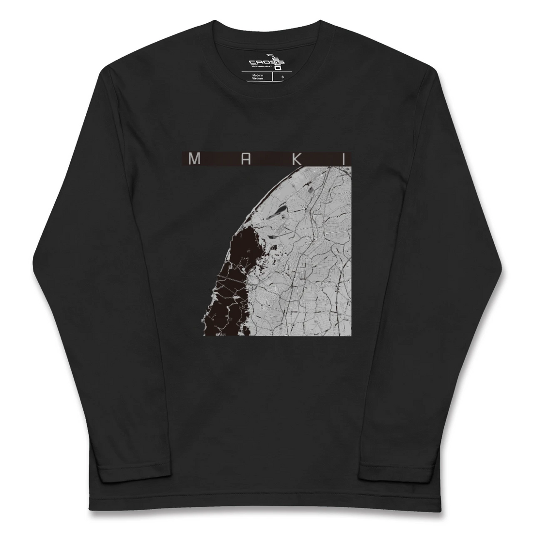 【巻(新潟県)】地図柄ロングスリーブTシャツ