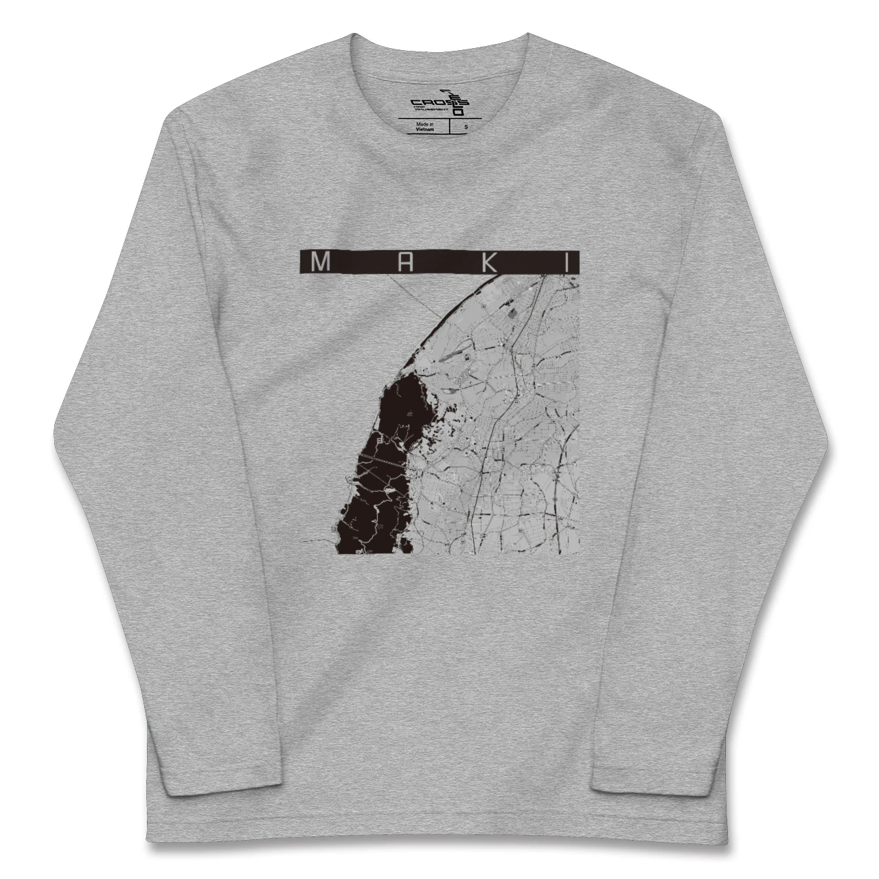 【巻(新潟県)】地図柄ロングスリーブTシャツ