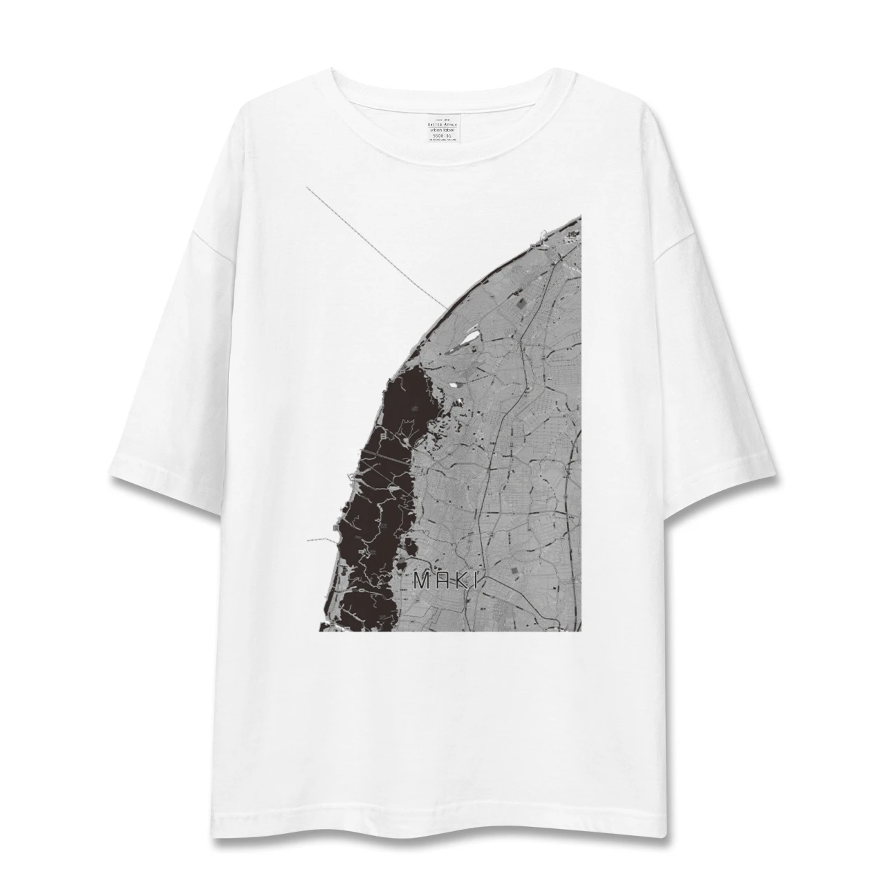 【巻(新潟県)】地図柄ビッグシルエットTシャツ